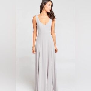 💕 SHOW ME YOUR MUMU JENN MAXI DRESS- DOVE GRAY CHIFFON SIZE SMALL